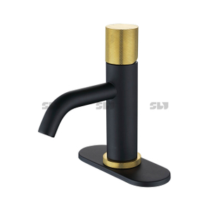 Sly Kaiping Matte Black and Gold Single Handle Basin Torneiras