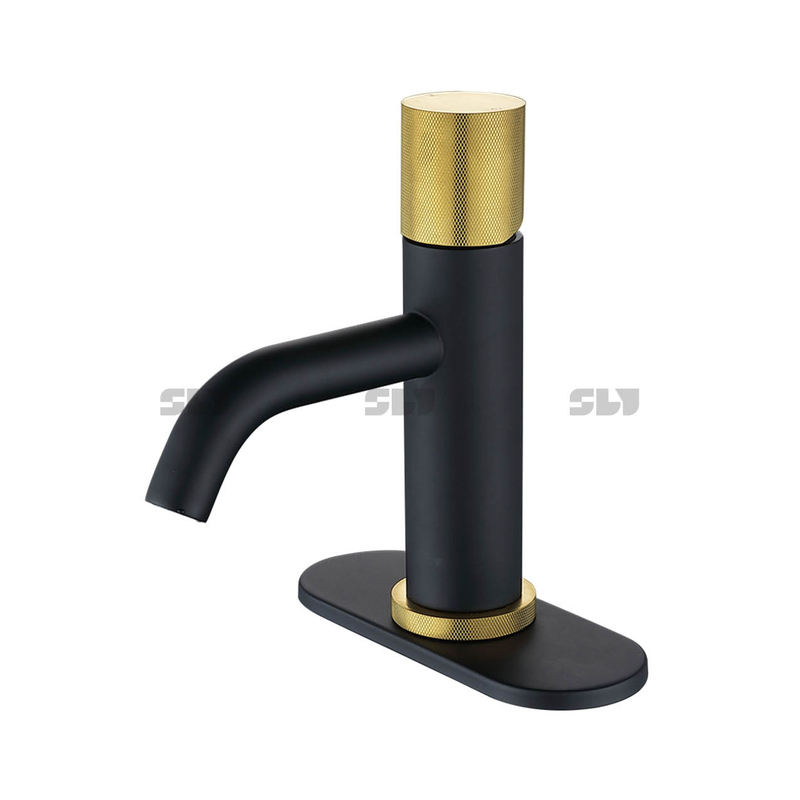 Sly Kaiping Matte Black and Gold Single Handle Basin Torneiras