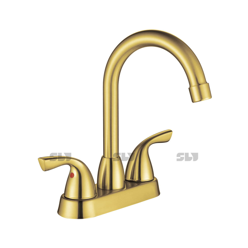 Sly duas alça de alça de níquel escovado Hot e Cold Water Wash Bather Banheiro Torneiras Lavatórias