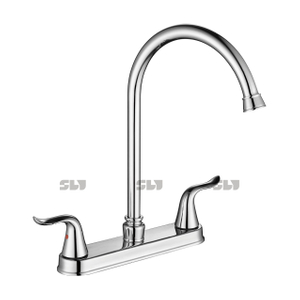 Brass de latão cromada astíssima quente e fria torneira de cozinha de água torneira de pia de cozinha montada no deck de luxo