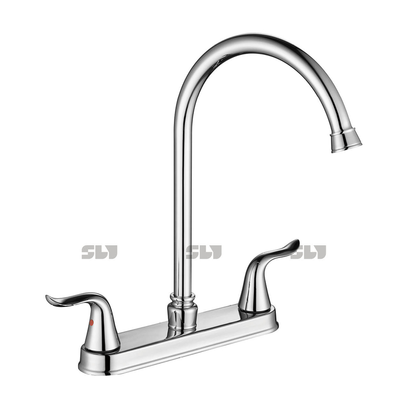 Brass de latão cromada astíssima quente e fria torneira de cozinha de água torneira de pia de cozinha montada no deck de luxo