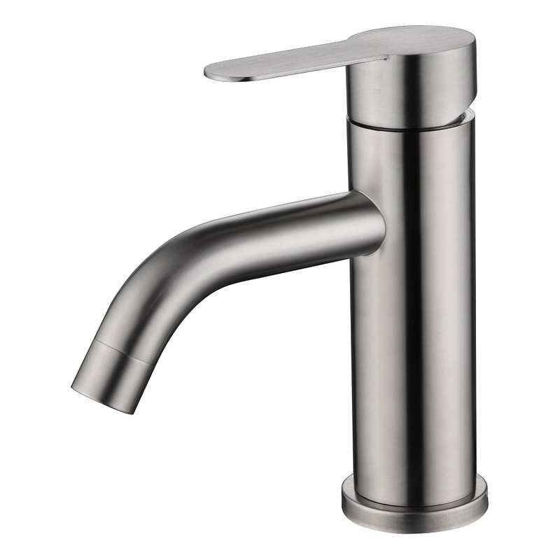 Misturador de água de alça única de níquel escovados astutas 304 Torneiras de banheiro em aço inoxidável