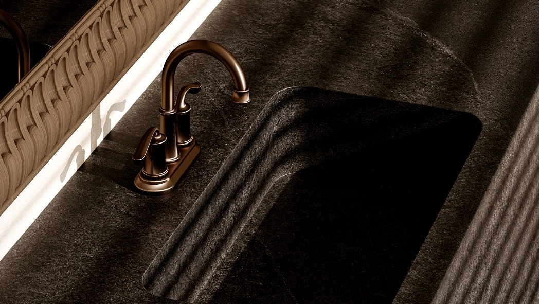 Torneira de banheiro com duas m&atilde;os