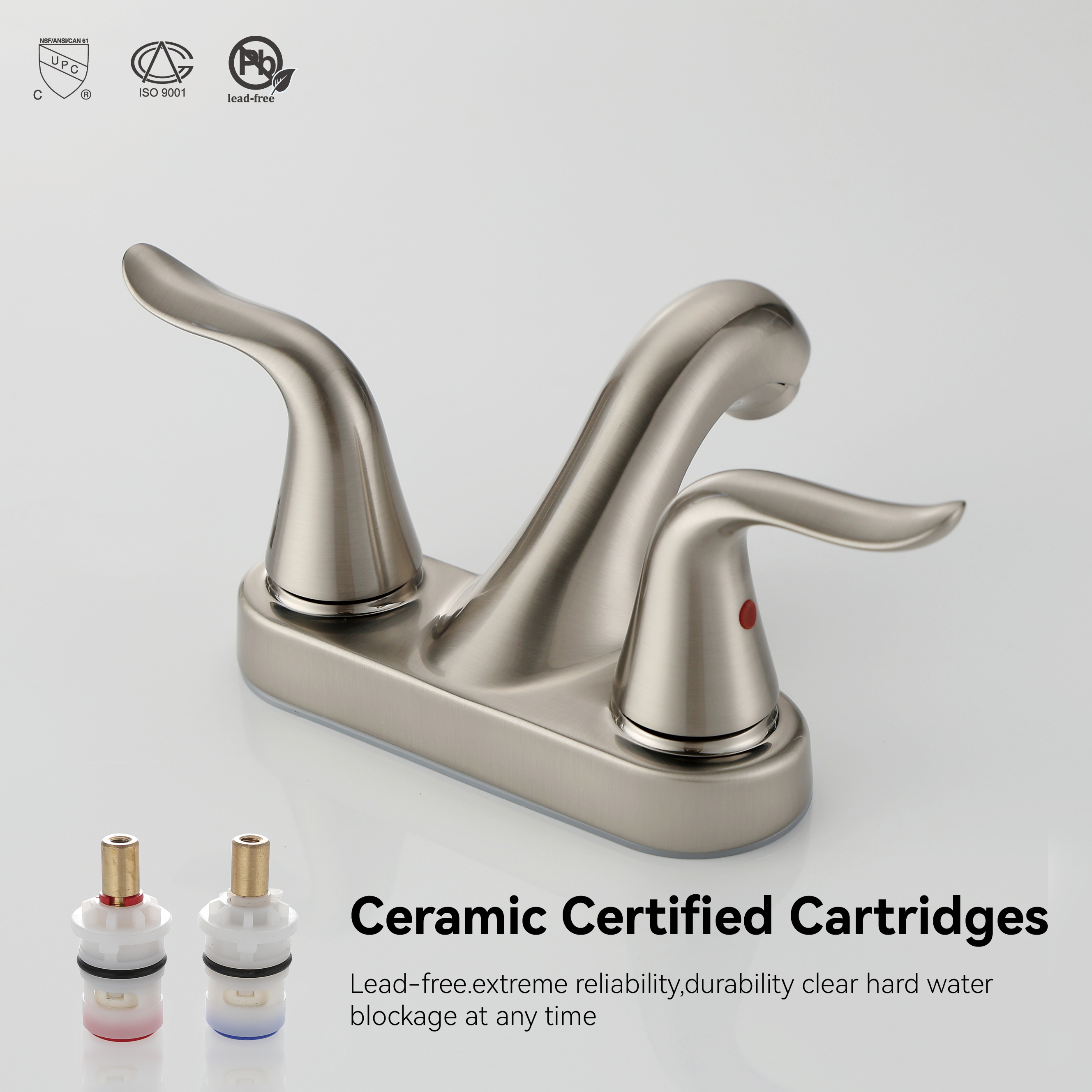 Two Handle Bathroom Banheiro Luxo Brass cromo de 4 polegadas Torneira Melhor Torneira 