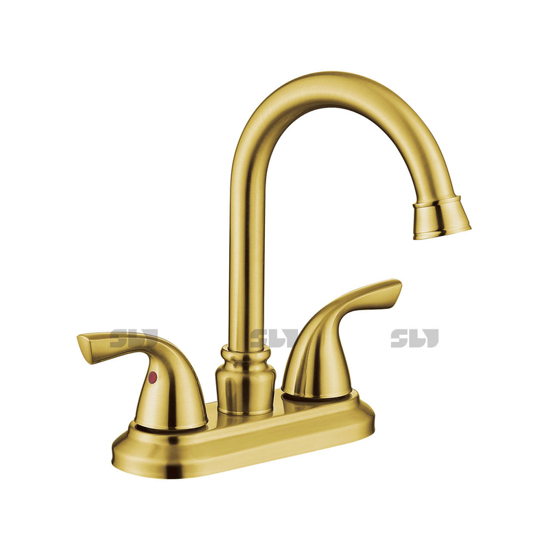 Bacia dupla de luxo astíssimas 2 manusear a torneira do banheiro de ouro escovado
