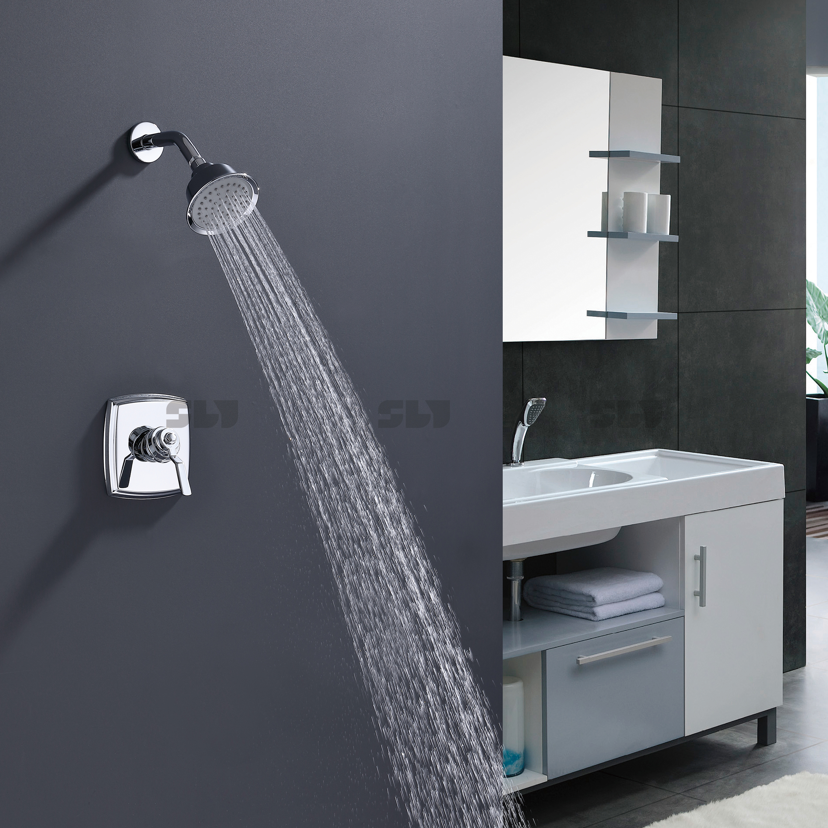 conjunto misturador de chuveiro banheiro