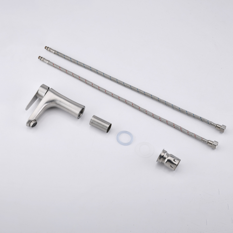 Asly escovadas níquel banheiro vaidade bastão torneira cachoeira bico mixer de alça única torneiras