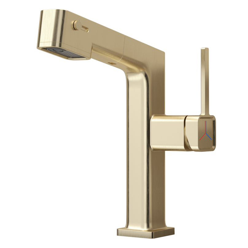 Brass de zinco escovado de zinco escondido Metal de metal único Torneira de banheiro de latão Cold Mixer quente Torneira da torneira de banheiro