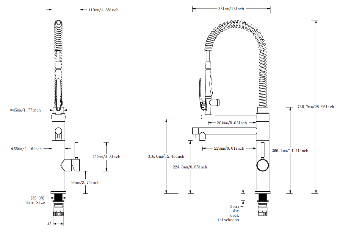 Melhor torneira de cozinha puxada para baixo